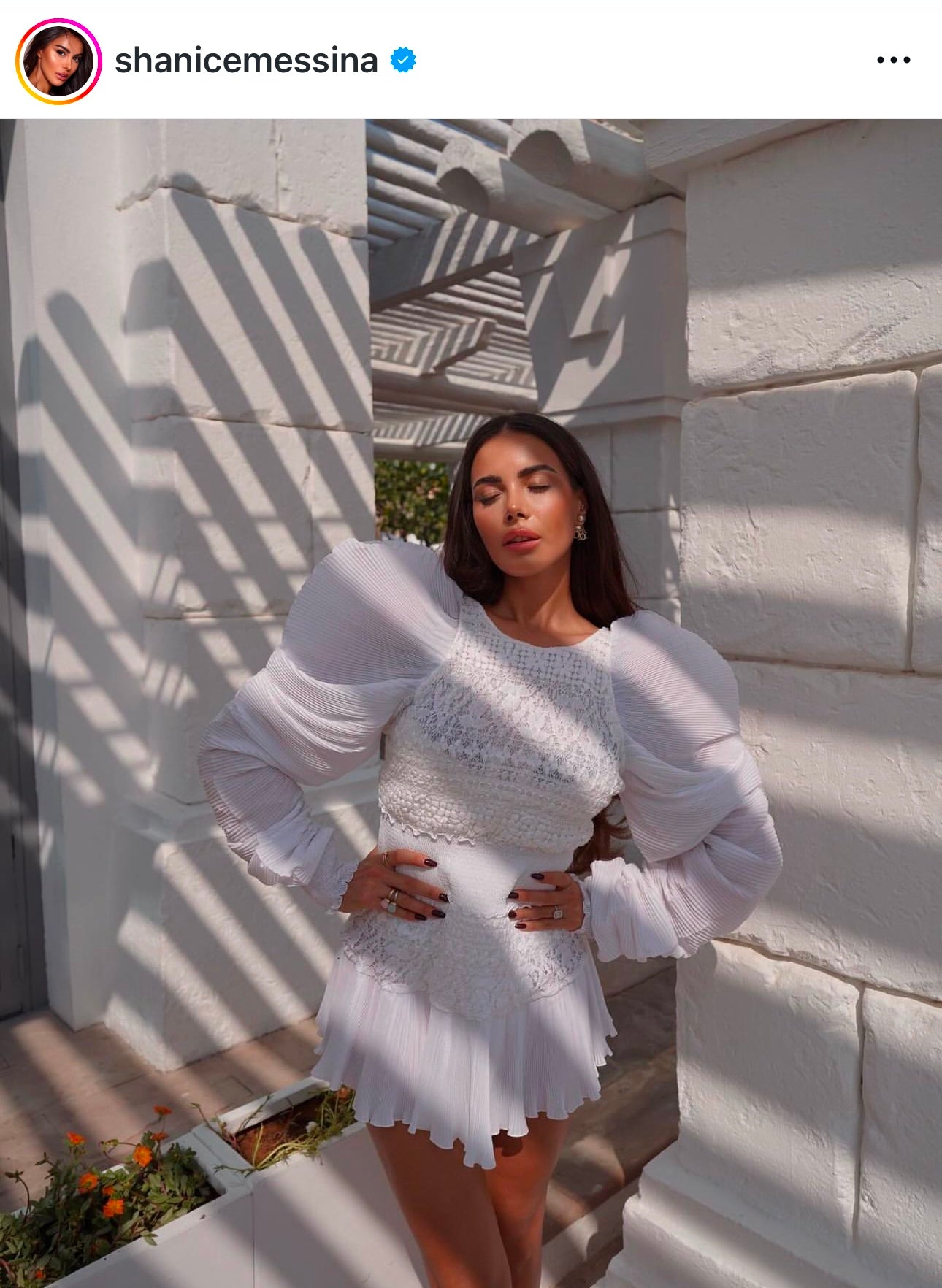 Lace Dress With Plisse Sleaves – CHIO DI STEFANIA D ONLINE