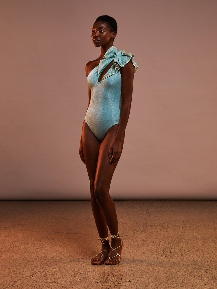 ONE SHOULDER GLITTER ONE-PIECE SWIMSUIT – CHIO DI STEFANIA D ONLINE