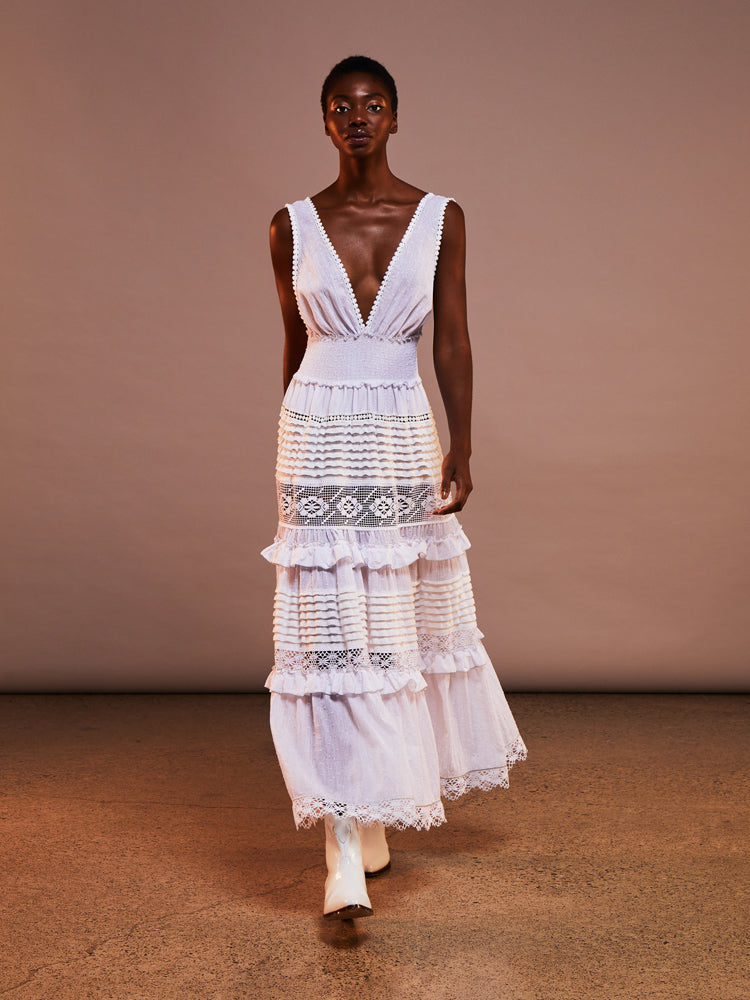 MAXI RUFFLE DRESS – CHIO DI STEFANIA D ONLINE