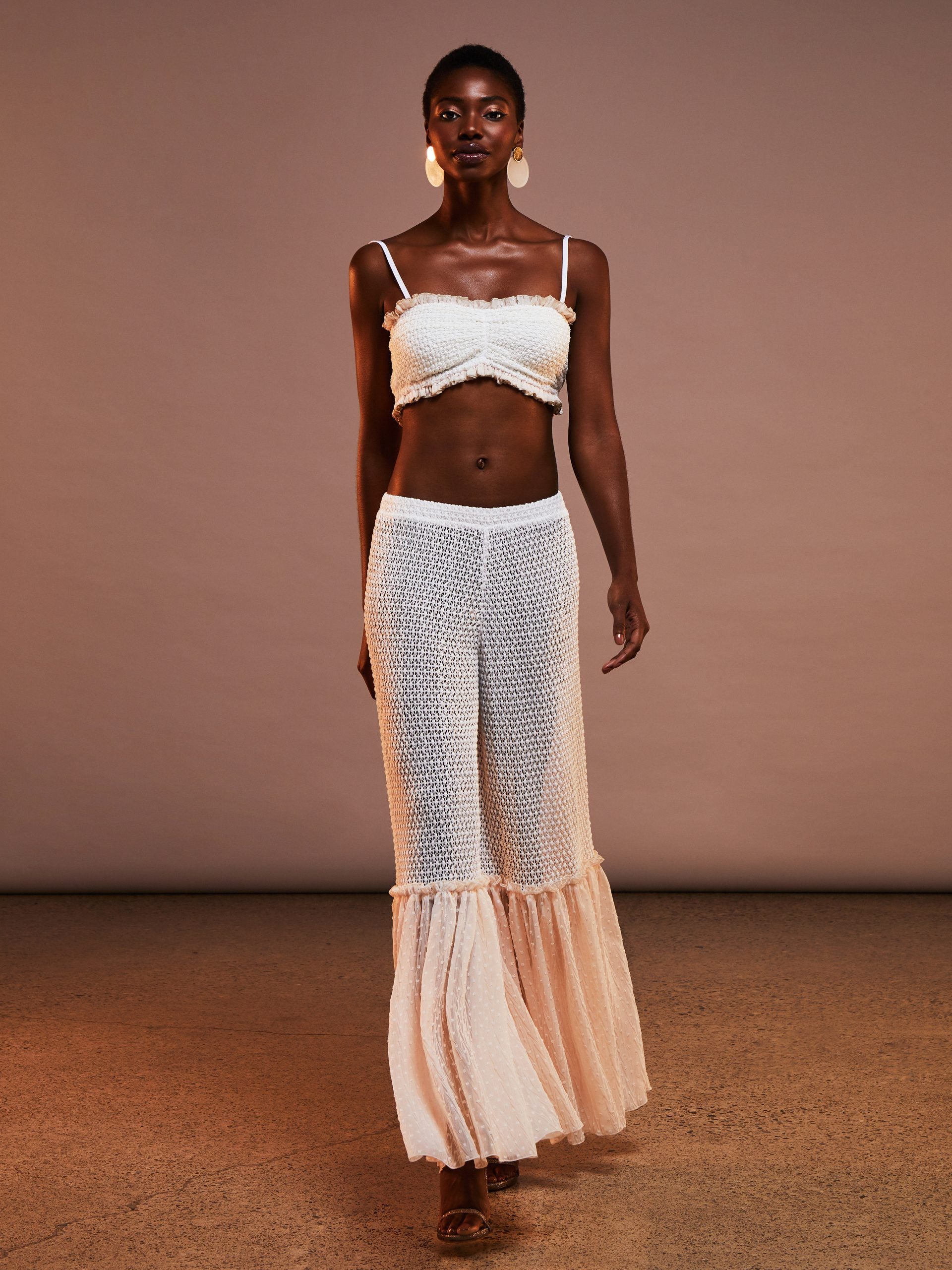 Wide leg cropped deals knit pants